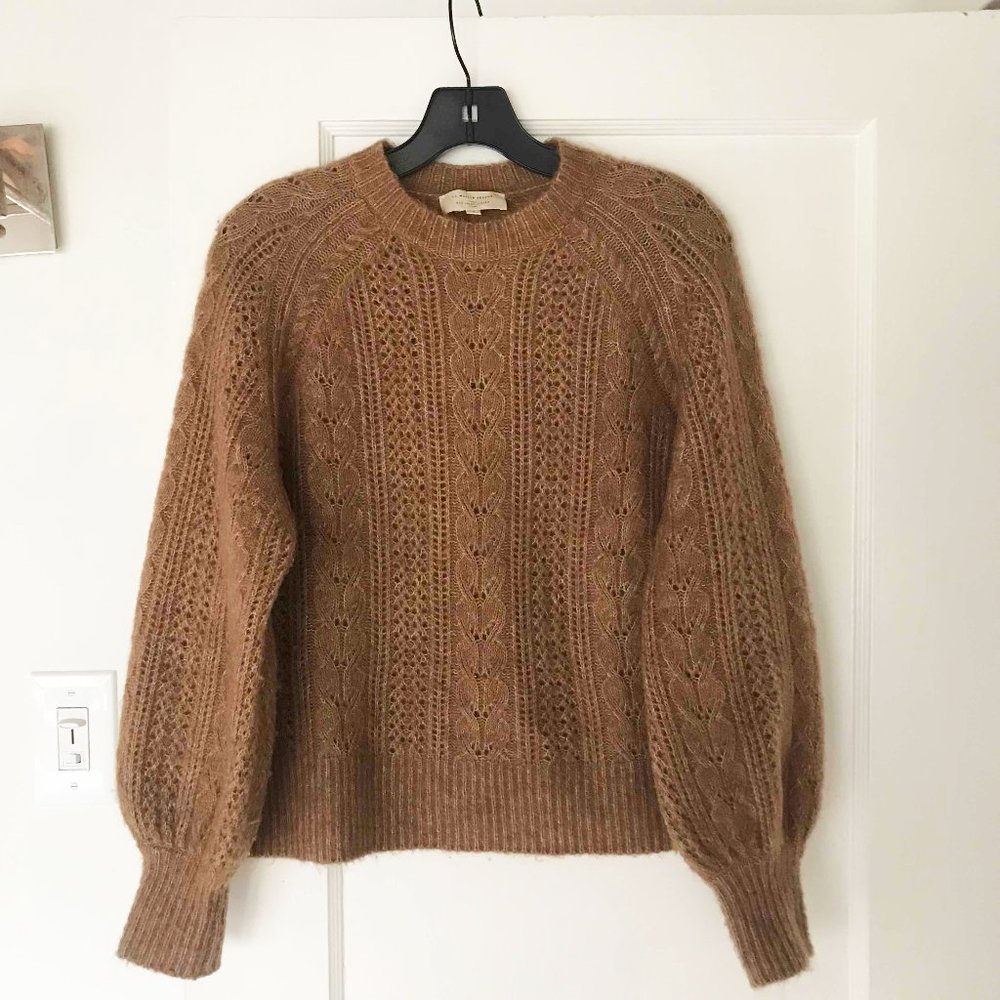 Sezane Wool / Mohair Pointelle Sweater